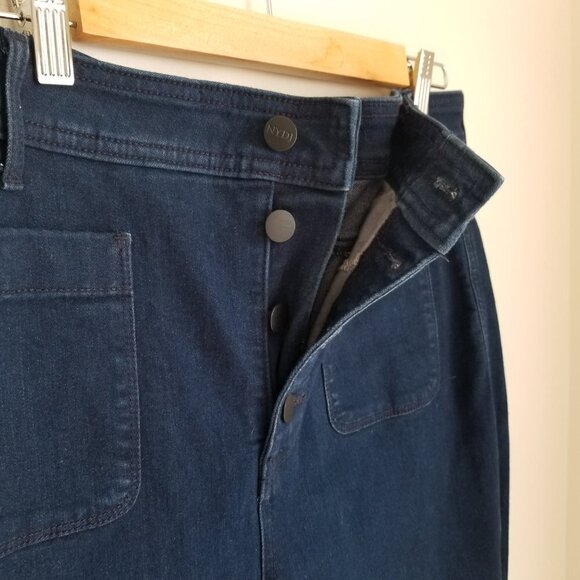 NYDJ Marilyn Straight Size 14 Jeans Button Fly Denim Patch Pocket Sailor Capsule - Picture 2 of 12